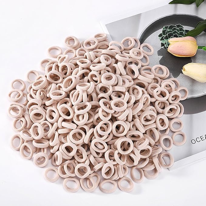 200 Pack Hair Ties BEoffer Kids Baby Toddlers Girls Elastics Hair Bands No Damage Beige Small Rubber Bands Ponytail Pigtails Holders Not Harm to Hair