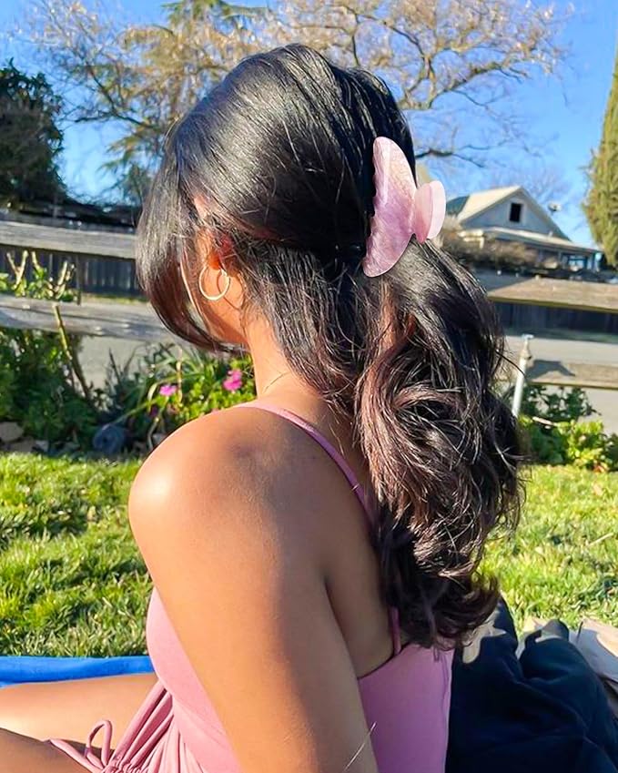 4Pcs Large Acrylic Clips - Big Non-Slip Banana Barrettes for Thick Hair, Strong Hold Jaw Clips for Women Girls