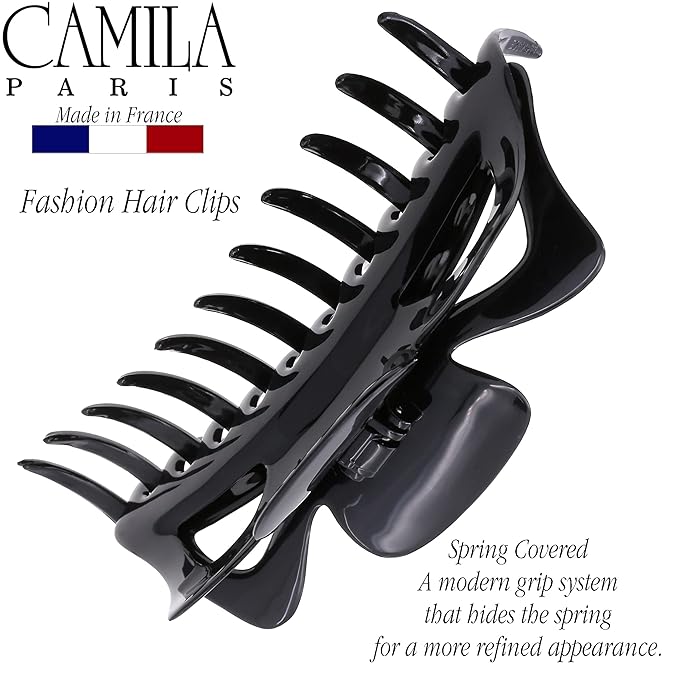 Camila Paris CP117 French Large Hair Clips for Women Thick Hair for Long Curly Wavy Hair, Girls Hair Claw Clip, Durable Styling Big Claw Clip for Thick Hair, Strong Hold No Slip Grip, Made in France