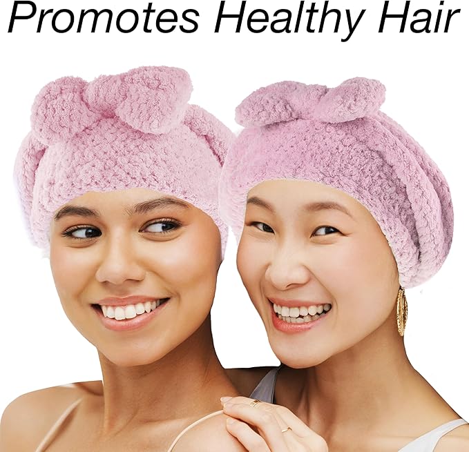 EXPRESSIONS Quick Dry Hair Bonnet – Ultra Absorbent Microfiber Drying Cap for All Hair Types, Soft & Lightweight Towel Bonnet for Fast Drying, Frizz Control & Healthy Hair Care
