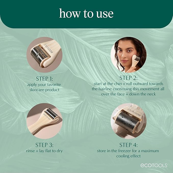 EcoTools Ice Roller, Stainless Steel Cooling Facial Roller & Neck Sculpting Tool, Depuff, Vegan & Cruelty-Free Self-Care Gift for Beginners & Experts, 1 Count