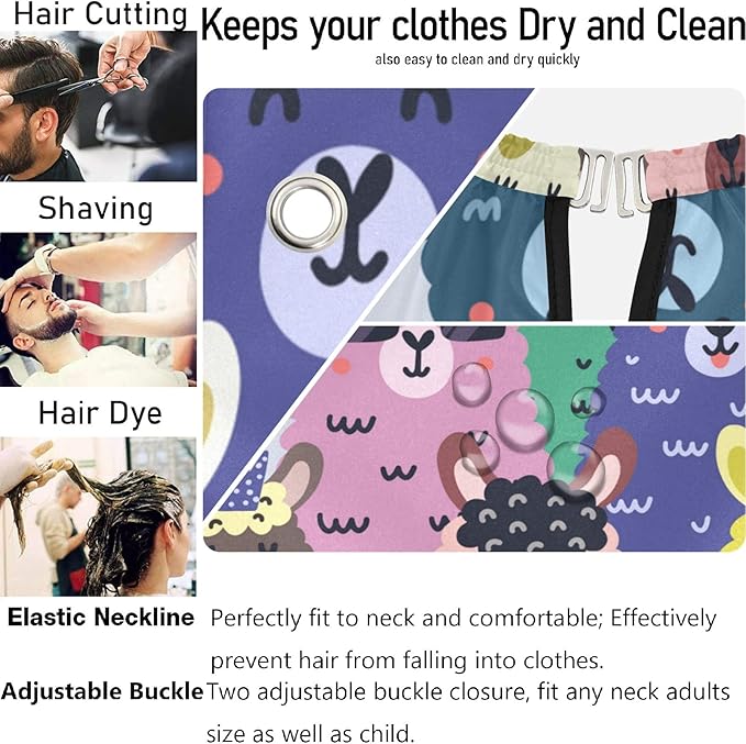 visesunny Professional Barber Cape Polyester Hair Cutting Salon Cape Apron Anti-Static Beard Bib Grooming Apron