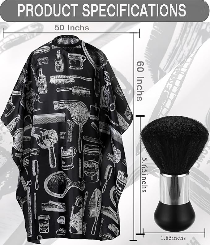 Professional Hair Cutting Cape with Neck Duster Brush, Salon Barber Cape, Hairdressing Accessories Floral Print