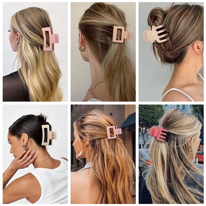 3 Styles Hair Clips for Women Small Medium Big Claw Clips for Thin Thick Hair 12 Pcs Hair Claw Clips Hair Clips Combination Hair Accessories for Women (Pink)