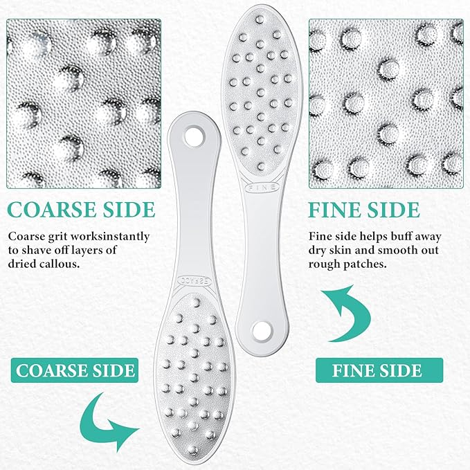1 Pc Stainless Steel Foot Scraper Metal Foot File Double Sided File Callus Remover Professional Feet Rasp Scrubber for Wet or Dry Skin Easy to Clean Pedicure Tool Heel