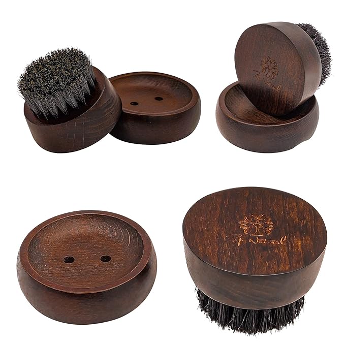 Beard Brush for Men - 100% Boar Bristle Beard Brush, Comes with Solid Wood Base - Mastering The Beards of Men All Over The World