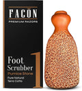 Facón Pumice Stone for Feet Callus Remover - Terra-Cotta Foot Scrubber with 2 Sides, 100% Pure Natural Foot Pumice Stone, Pedicure Pumice Stone Scrubber, Foot Exfoliator, Removes Calluses & Dead Skin