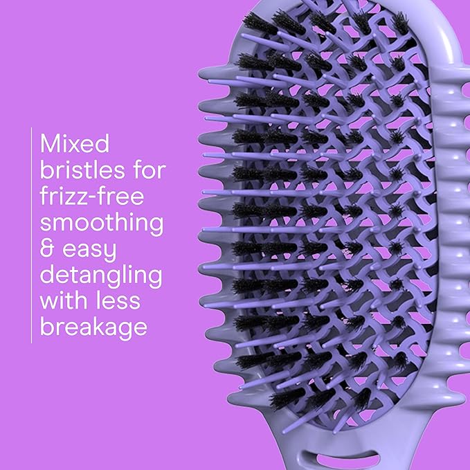 Conair Curl Define Pro Hair Brush for Curly Hair, Dual-Vent Design with Continuous Grooves, Mixed Bristles for Frizz-Free Detangling, Smoothing, and Curl Definition