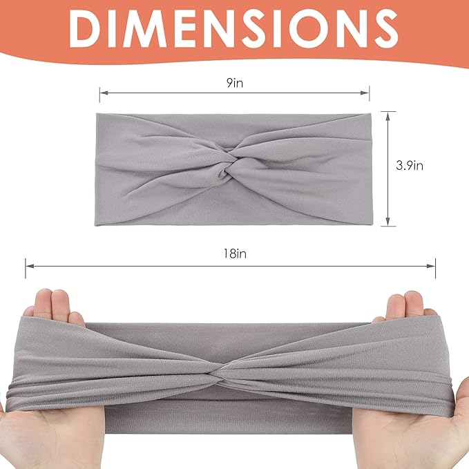 12 Pcs Stretchy Headbands for Women, Absorbed Sport Headband Soft Twist Knotted Headbands for Daily Life Yoga Workout