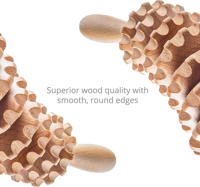 Body Back Wood Therapy Curved Roller for Maderoterapia, Lymphatic Drainage, Cellulite Massage, and Massage Rolling, Natural Muscle Massage Stick Tool for Massage and Relaxation