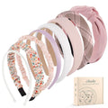 obeoby 8 Pack Pink Trendy Headbands, Multiple Styles Headbands for Hairstyle Management Non Slip Floral Pearl Hairband Gifts for Teen Girls