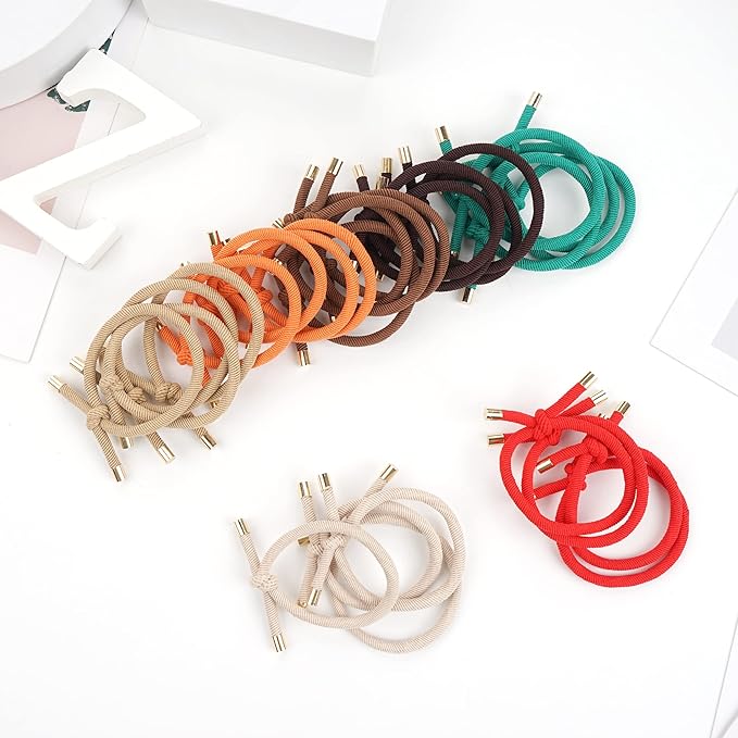 56 Pieces Hair Tie Elastics Knotted Hair Ties Ponytail Holders for Women for Women Girls, 14 Colors
