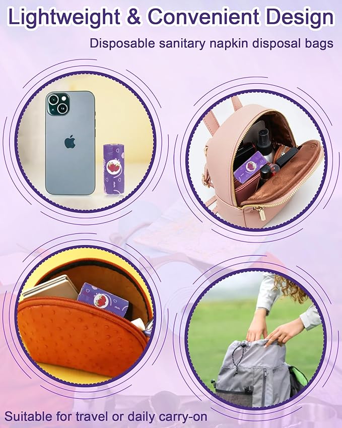 150 Pcs Sanitary Napkin Disposal Bags, ArtCute Mini Disposable Sanitary Bag Personal Care Tampons Disposal Trash Bag for Sanitary Women Privacy Handling Disposable Diaper Bags
