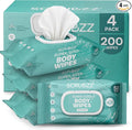 Adult Body Bathing & Incontinence Wipes, Extra Large 8” x 12” No Rinse Body Cleansing Cloths – Disposable Washcloths for Elderly Care, Bed Bathing & Daily Hygiene - 200 Count