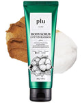 PLU Korean Original Walnut Body Scrub Polish - Cotton Blossom - Exfoliating, Hydrating & Smoothing for Radiant Skin Texture - Cozy Soap & Floral Scent, 7.05 oz.