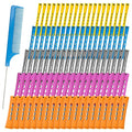 100 Pieces Nature Hair Curlers for Short Hair - Cold Wave Rollers with Elastic Bands, 5 Sizes for Curl Styling with Plastic Brush Combo