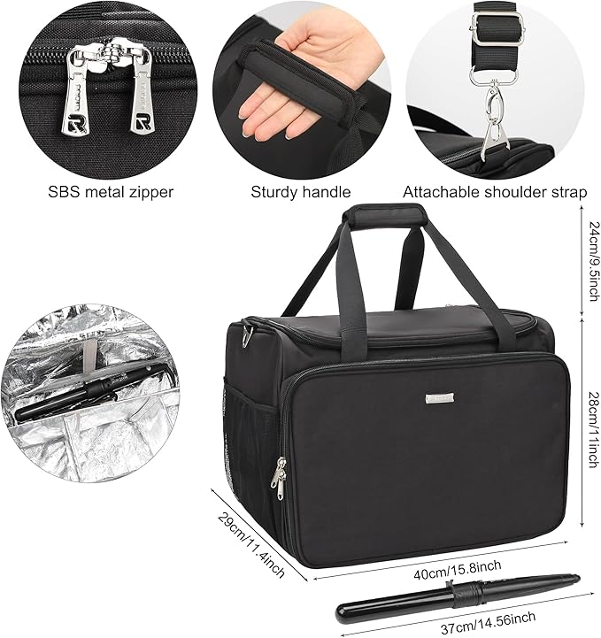 MONSTINA Hairdressing Bag with 4 small bag, Hairstylist Travel Bag, Professional Cosmetics Beauty Hairdresser Bag with Shoulder Strap, Hair Makeup Salon Organizer Bag for Barber Insulation Material