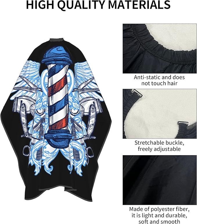 Adult Barber Cape, Professional Salon Haircut Capes, Haircut Kit Hairdressing Apron for Home Salon Barbershop