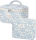 Makeup Bag Set, Cute Cosmetic Bag for Women Girls, Floral Coquette Aesthetic Toiletry Bag, Travel Make Up Organizer Bag (BDLH)