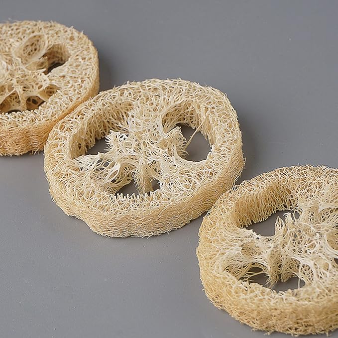 Natural Loofah Sponge for Soap Making, 20 Pack Organic Loofahs Slices Cuts Set, Loofa Exfoliating Body Scrubber, Shower Sponge Luffas for Women and Men