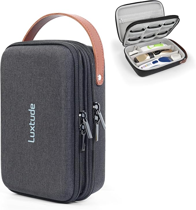Luxtude Hair Clipper Case Travel, Portable Barber Case Organizer, Sturdy Trimmer Bag, Barber Accessories for Wahl 5Star/Hatteker/Oneisal/Andis Grooming