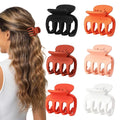 6 Pcs Hair Clips Small Claw Clips for Thin Hair Medium Matte Non-slip Hair Accessories for Women and Girls (Orange)