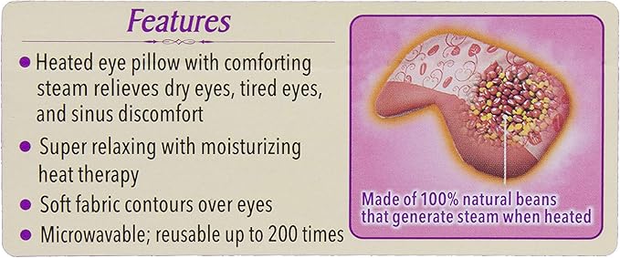 HotHands Steam Therapy Unscented Reusable Eye Pillow, Red, One Size (Pack of 2)