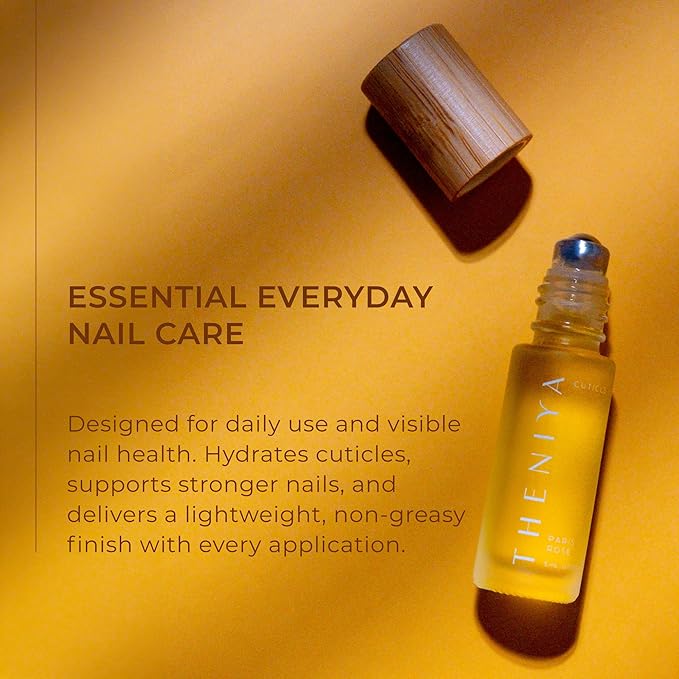 Cuticle Oil for Nail Strengthening and Growth – Hydrating, Vegan, Organic Formula with Jojoba & Vitamin E | 3 Signature Fragrances | 5mL Roll-On (0.17 Fl Oz, Rose Fragrance)