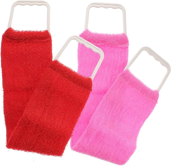 Double-Sided Bath Scrubber Strap for Men and Women Exfoliating Back Scrub Towel with Massage Texture 27.16In Long Body Scrub Belt for Shower and Spa