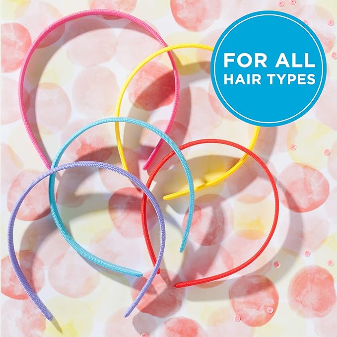 Goody Kids Ouchless Classic Headband , Assorted Colors - For All Hair Types - Beautiful Design for Instant Style - Pain-Free Hair Accessories for Boys, and Girls, 5 Count (Pack of 1)
