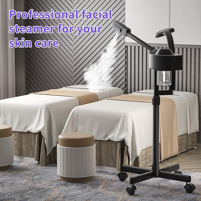 Facial Steamer with Magnifying Lamp, 2 in 1 Ozone Steamer for Face Professional, Professional Facial Steamer for Esthetician, Salon & Spa Face Beauty Equipment.