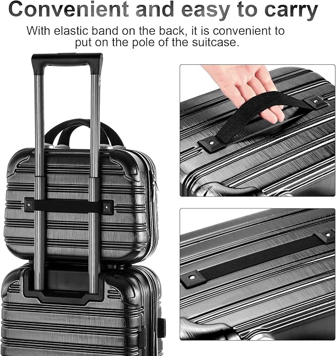 14-Inch Makeup Train Case Hardshell PC+ABS Travel Cosmetic Organizer, Makeup Storage Box for Toiletry Durable Portable Gifts for Women.