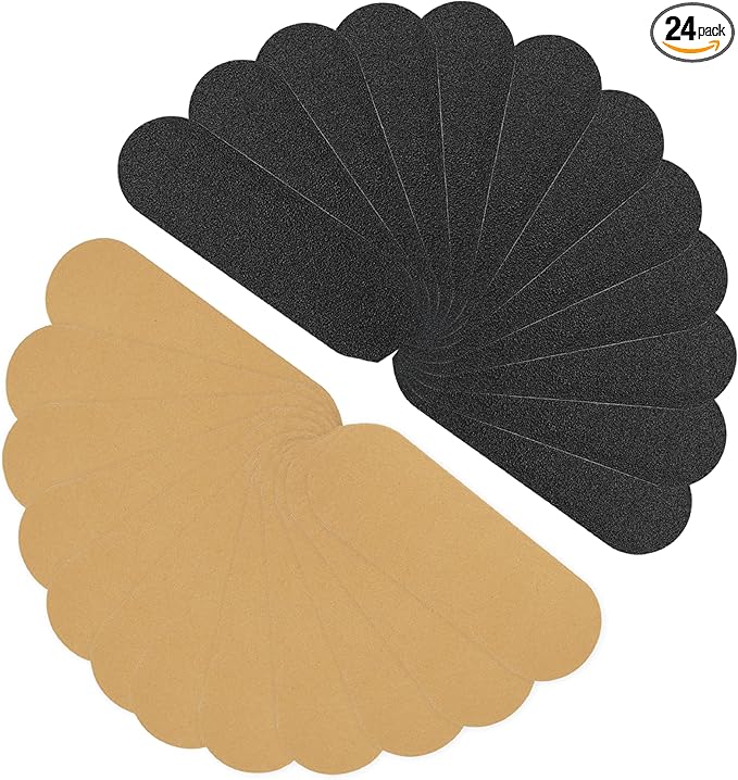 Stainless Steel Pedi File Refill, 100&180 Grit - Pedicure Refill Pads - Foot Rasp Pad with Removable Glue,Size 5.2" L x 1.7" W,24 Count