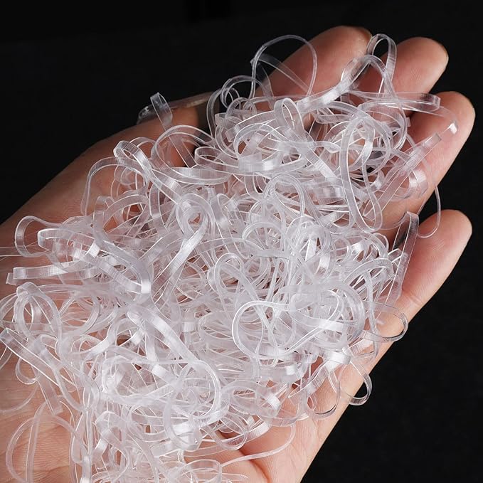 Teenitor Clear Hair Elastics, Clear Elastics Rubber Bands for Hair Ties, 300pcs