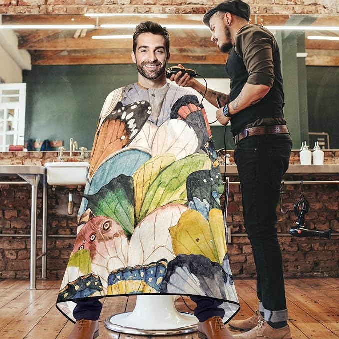 visesunny Professional Barber Cape Polyester Hair Cutting Salon Cape Apron Anti-Static Beard Bib Grooming Apron