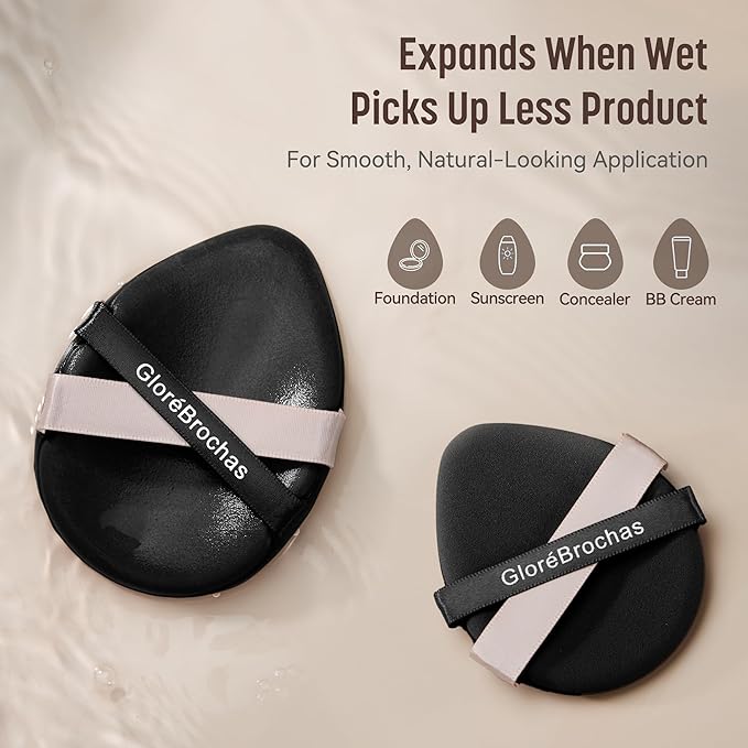 4Pcs Makeup Sponge For Foundation Concealer And Powder, Latex Free Blender Sponge For Natural And Easy Makeup Soft Long-lasting And Beginner-friendly, Black