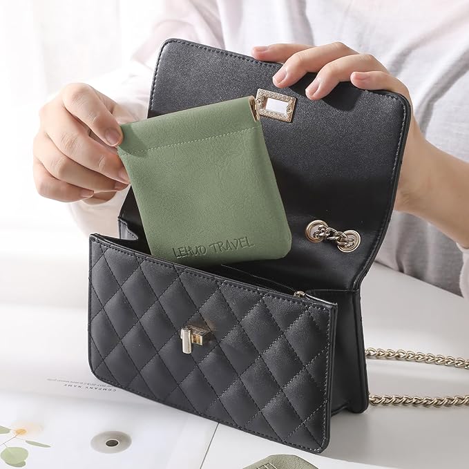 RIGHT AWAY 3 PCS Small Makeup Bag for Purse,Mini Cosmetic Organizer Make Up Bag for Women,Squeeze Coin Purse Pouch,Portable Tiny Makeup Pouches for Cosmetic Accessories,Lipstick, Jewelry, Card, Coins