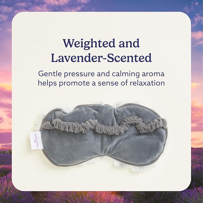 warmies Microwavable Eye Mask for Warmth & Comfort - Heating & Cooling Compress for Calming Relaxation - Weighted & Heated Eye Mask with Scented Lavender for Sleeping - Snowy