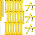 WILLBOND 36 Pieces Cold Wave Rod Hair Perm Rods Hair Rollers Perming Curlers with Steel Rat Tail Comb for Hairdressing Styling