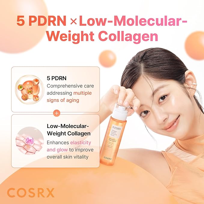 COSRX 5 PDRN Collagen Intense Vitalizing Serum - Korean Serum for Skin Firming & Glowing with Salmon DNA, Centella, Lactobacillus PDRN & Collagen, Korean Skin Care (3.38 fl.oz.)