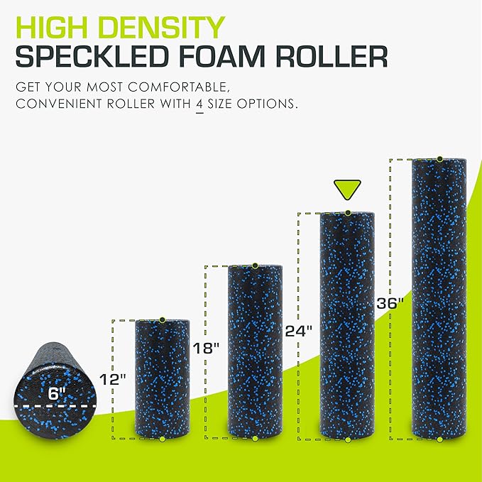 ProsourceFit High Density Foam Rollers Long, Firm Full Body Athletic Massage Tool for Back Stretching, Yoga, Pilates, Post Workout Muscle Recuperation