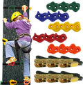Ogrmar 15 Packs Ninja Tree Rock Climbing Holds Kits with 6 Ratchet Straps for Kids & Adults Outdoor Backyard Ninja Tree Obstacle Course Training