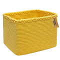 COMFY-HOMI Square Woven Cotton Rope Basket for Organizing, Gift Baskets for Handles, Empty Gift Baskets, Toy Basket for bins|13.5" x 11" x 9.5" home decor for Living Room, Bathroom
