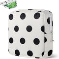 Desing Wish Period Bag Pouch Soft Cloth Sanitary Napkin Storage Bag Portable Menstrual Pad Pouches Tampon Holder for Purse First Period Kit for Girls 9-12 (Black Dots)