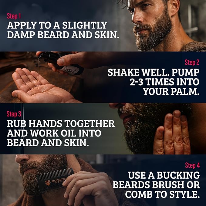 Beard Oil - Beard Softener for Men - Made with Natural Ingredients like Jojoba Oil & Castor Oil - Sandalwood Fragrance - Vegan, Cruelty-Free, Gentle on Skin - 1 oz