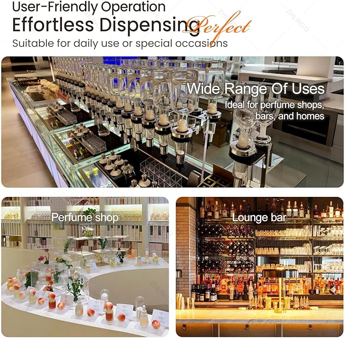 Manual Perfume Dispenser,Precise Flow Control, 12 Pump Heads & 12 Testing Cups, Liquid Filling Machine Transfer Tool Kit, Making It an Ideal Choice for Shops, Bars