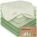 6-Pack Baby Washcloths – Soft Absorbent Viscose from Bamboo Washcloths for Face, Body, Baby Towels for Newborn, Kids, Toddlers, Infant, Gentle on Sensitive Skin, 10x10 Reusable Face Towels(Verde)