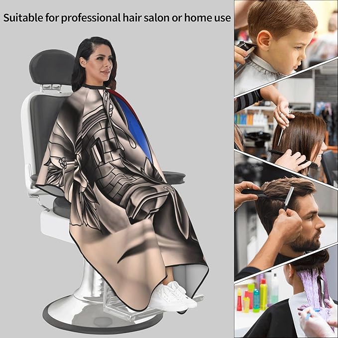 Adult Barber Cape, Professional Salon Haircut Capes, Haircut Kit Hairdressing Apron for Home Salon Barbershop