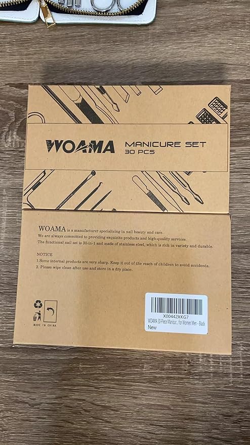 WOAMA 30-Piece Manicure Set Pedicure Kit Professional Nail Clipper Set Stainless Steel Manicure Kit Nail Kit for Women Men - Black