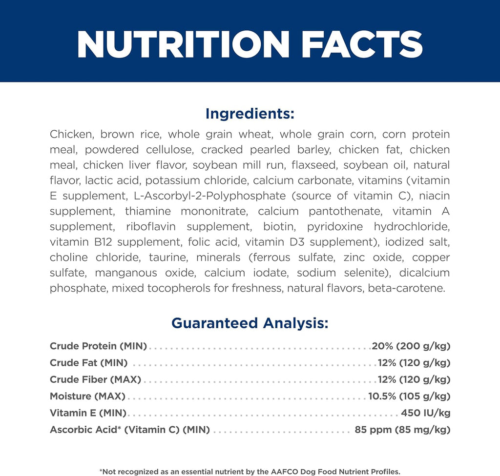 Hill's Science Diet Oral Care, Adult 1-6, Plaque & Tartar Buildup Support, Dry Dog Food, Chicken, Rice, & Barley, 28.5 lb Bag